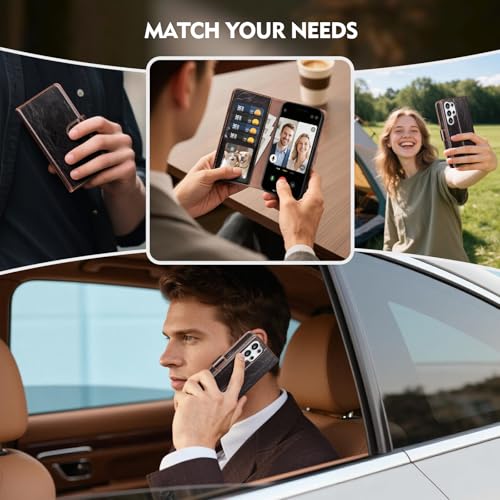 Compatible with Samsung Galaxy S26 Ultra Case Wallet with Card Holder [4 Card Slot] Women Men,RFID Blocking PU Leather Phone Case Flip Protector Cover Credit Card Slot Kickstand,Coffee - color: Coffee-U1, size: Samsung Galaxy S26 Ultra - 6.9"