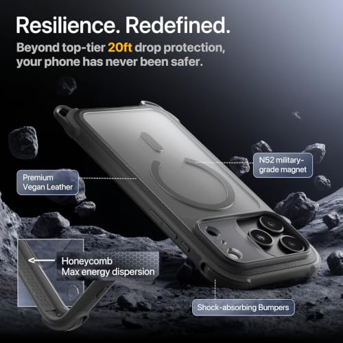 MAGEASY Odyssey MagSafe Crossbody iPhone Case with Strap for iPhone 18 Pro Max & 17 Pro Max, 20ft Drop Protection, TPU Leather Shoulder Phone Carrying Case with Adjustable Lanyard (Midnight) - color: Midnight, size: iPhone 18 Pro Max