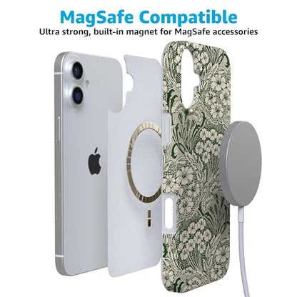 Casely iPhone 16 Case | Mystic Meadow | Green Gardens | Compatible with MagSafe | Classic Ultra Slim Design - color: Mystic Meadow | Green Gardens, size: Iphone 16