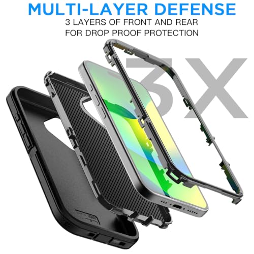 AICase for iPhone 16 Plus Case(6.7"),[Compatible with Magsafe] Magnetic Heavy Duty Drop Protection Full Body Rugged Shockproof/Dust Proof Military Protective Tough Durable Men Women 6.7" 2024 - color: Black with Mag