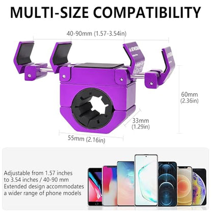 Bike Handlebar Mounts for 4.5-7.4 Phones (Purple) - color: Purple