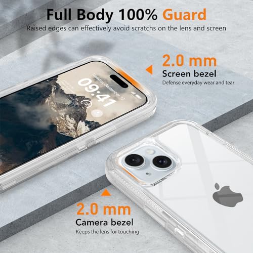 TUTUKII for iPhone 14 Case Clear | Heavy Duty Shockproof, Anti-Drop, Anti-Yellow,Triple-Layer Transparent Protective Phone Cover, 6.1" - color: Clear, size: iPhone 14 6.1"