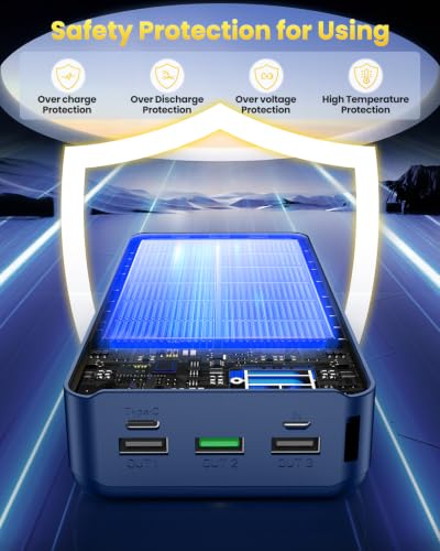 Portable Charger Power Bank 60000mAh, Battery Bank, Portable Phone Charger - color: Blue