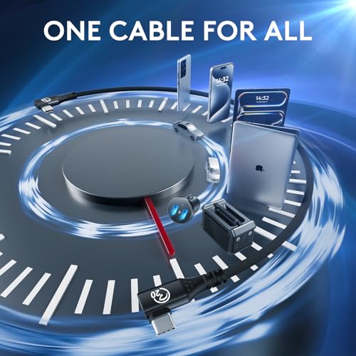 Right Angle USB C 3.2 Gen 2x2 Cable 6.6FT 2Pack, Flexible Double 90 Degree - size: 6.6ft+6.6ft