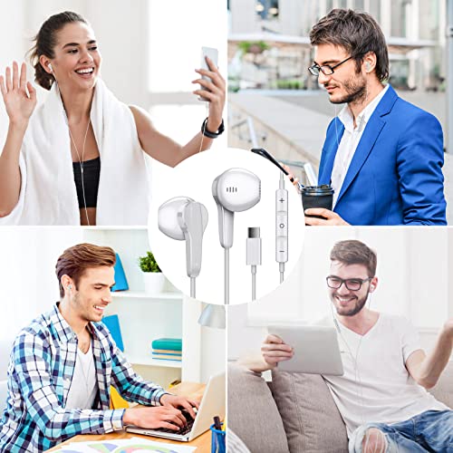 ASKUBSKU USB C Headphones for Google Pixel 11 10 9 Pro XL Fold 8 a 7, White - color: White