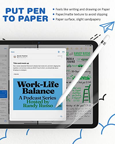 XIRON Paper Screen Protector for iPad A16 11th 2025 & 10th Generation 10.9" - size: 10.9"/11" 11th (A16)/10th Generation