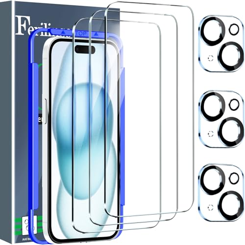 Ferilinso Screen Protector for iPhone 15, Tempered Glass, Case Friendly - size: iPhone 15-6.1 INCH