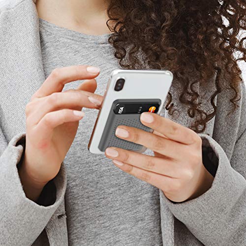 AHASTYLE Card Holder for Back of All iPhone Series - color: A- Deep Grey
