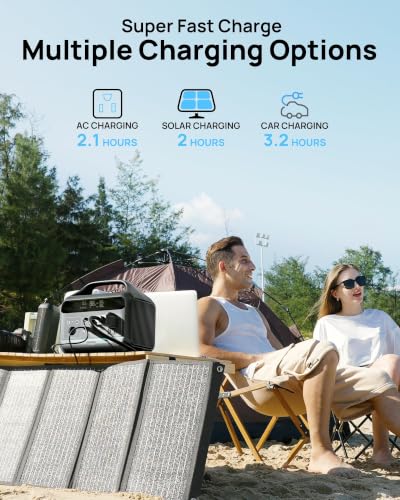 DaranEner Portable Power Station 300W (600W Surge), 192Wh LiFePO4 Lightweight Battery Backup, Solar Generator with 110V AC Outlet | 8-Port Fast Charging Power Supply for Home Emergency, Camping, RV