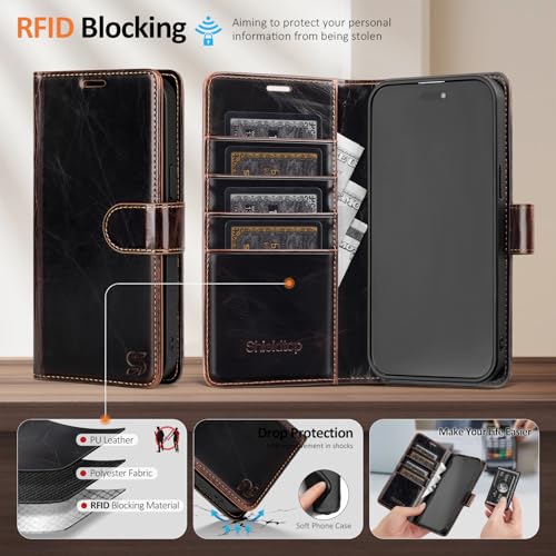 Shieldtop Compatible with MagSafe iPhone 13 Pro Wallet Case,(Coffee) - color: A-Coffee, size: iPhone 13 Pro - 6.1"