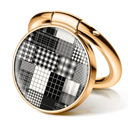 Cell Phone Ring Holder, Cute Phone Ring Grip Stand, 360°Rotation Funny Metal Kickstand Finger Grip Luxury Checkerboard - color: Luxury Checkerboard