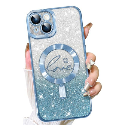 Fiyart Magnetic for iPhone 15 Plus Case Glitter Women Girls 6.7"-Blue - color: Blue, size: iPhone 15 Plus