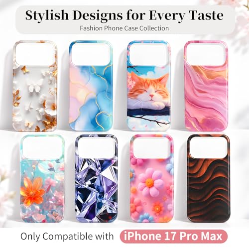 Case Compatible with iPhone 17 Pro Max, 2025 Anti-Yellow Ultra Transparent Soft TPU Phone Case, Shockproof Anti-Slip Slim Lightweight Full Coverage Protective (Flowers 3) - color: Flowers 3