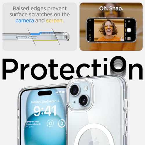 Spigen for iPhone 15 Plus Case, Ultra Hybrid MagFit [Anti-Yellowing] [Compatible with Magsafe] - Clear - color: Clear, size: iPhone 15 Plus