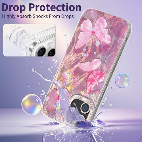 Compatible with iPhone 11 Case,with [Shockproof Protective][Camera Protection] Cute Butterfly Aesthetic Phone Cover Anti-Yellowing Soft Slim Cover for Women Girl-Pink - color: Pink Butterfly, size: iPhone 11