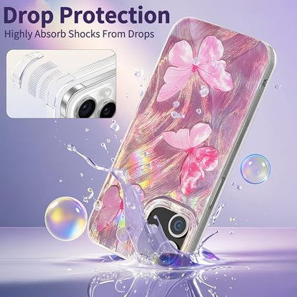 Compatible with iPhone 11 Case,with [Shockproof Protective][Camera Protection] Cute Butterfly Aesthetic Phone Cover Anti-Yellowing Soft Slim Cover for Women Girl-Pink - color: Pink Butterfly, size: iPhone 11