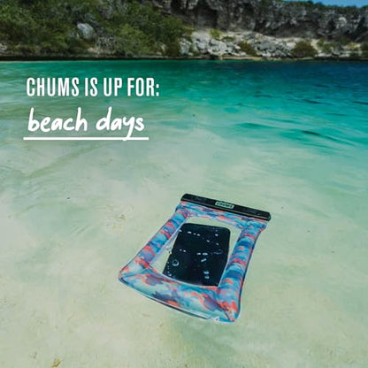 Chums Floating Phone Case with Lanyard, Waterproof (Fish Camo Blue) | Durable Plastic Construction Touchscreen Compatible Pouch Keeps Phone Dry & Afloat
