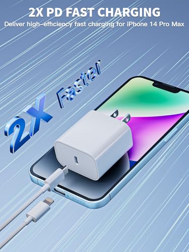 iPhone 14 13 Lightning Charger,[Apple MFi Certified]2Pack USBC Fast Charger - color: White 3foot