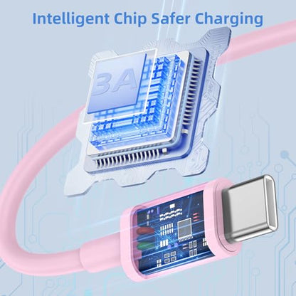 LDHTY CarPlay Charging Cable, USB A to USB C Cable, 2-Pack 3FT, Pink - color: Pink, size: 3ft+3ft