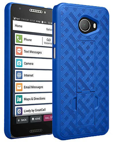 Nakedcellphone Kickstand Cover for Jitterbug Smart 2 Phone Case - Blue | Slim Hard Shell with Stand, Satisfying Texture, For Lively Smart2 (Year 2018, Model 5049SJBS2) - color: Blue