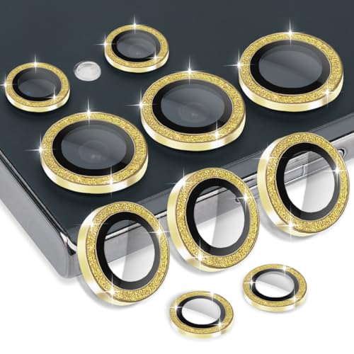Camera Lens Protector for Samsung Galaxy S25 Ultra, Glitter Gold - color: Glitter Gold