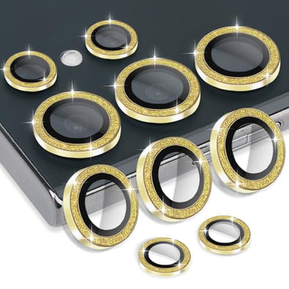 Camera Lens Protector for Samsung Galaxy S25 Ultra, Glitter Gold - color: Glitter Gold
