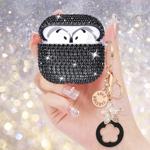 VISOOM Airpods 5 4 Cases iPods 4/5 Cover for Women,Unique Jewelry Design - color: J-Black, size: Airpods 4/5(2024/2026)