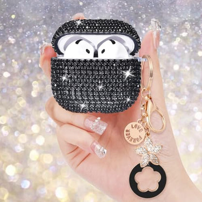 VISOOM Airpods 5 4 Cases iPods 4/5 Cover for Women,Unique Jewelry Design - color: J-Black, size: Airpods 4/5(2024/2026)