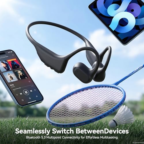 LEVN Open Ear Headphones, Bluetooth 5.3 Wireless Headphones for Running, 14H Battery, Sweatproof & Water-Resistant Sports Headphones with Built-in Mic for Cycling, Workout