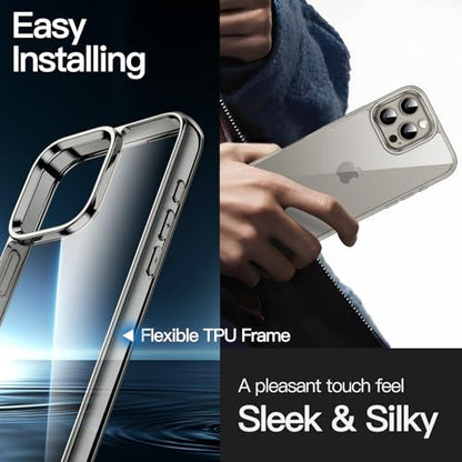 JETech Case for iPhone 16 Pro Max 6.9-Inch, Non-Yellowing Shockproof Phone Bumper Cover, Anti-Scratch Clear Back (Natural Titanium) - color: Natural Titanium, size: iPhone 16 Pro Max
