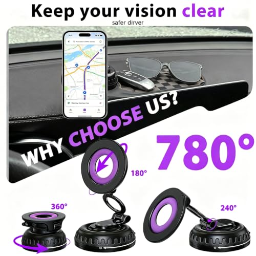 2026 Upgraded Car Phone Mount, 360° Adjustable Magnetic Anti-Slip Mat-Gray - size: Mat-Gray