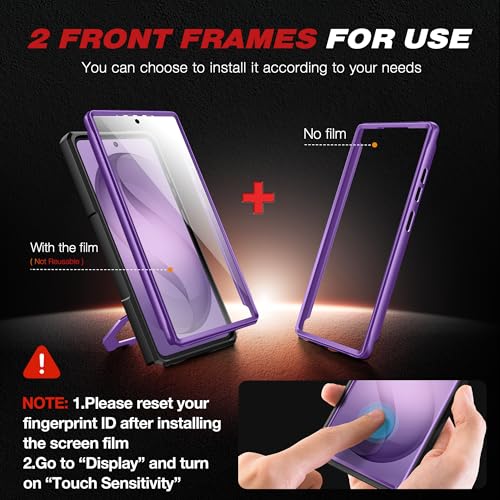 TONGATE Magnetic Stand for Samsung Galaxy S26 Ultra Case, Compatible with Magsafe, [Camera Cover & 2 Front Frames][Military Drop Protection] S26 Ultra Case Built-in Screen Protector & Belt Clip,Purple - color: Purple