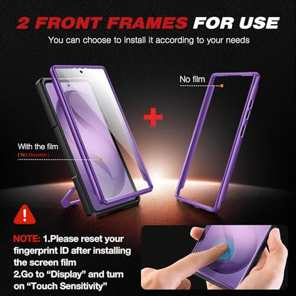 TONGATE Magnetic Stand for Samsung Galaxy S26 Ultra Case, Compatible with Magsafe, [Camera Cover & 2 Front Frames][Military Drop Protection] S26 Ultra Case Built-in Screen Protector & Belt Clip,Purple - color: Purple