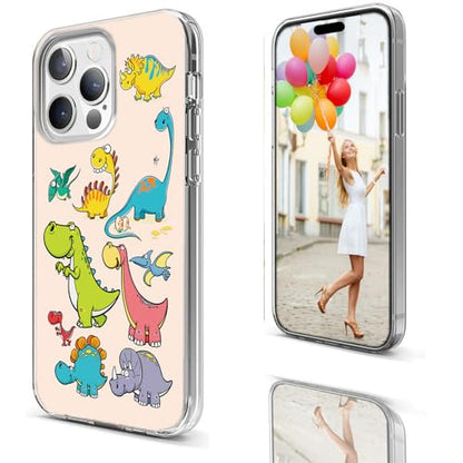 for iPhone 14 Pro Max Case for Women Girl Men, Full Protective Shockproof Slim Soft TPU Clear Phone Cover Cases Design for iPhone 14 ProMax,Cute Cartoon Animal Funny Dino Dinosaur - color: Funny Dino Dinosaur