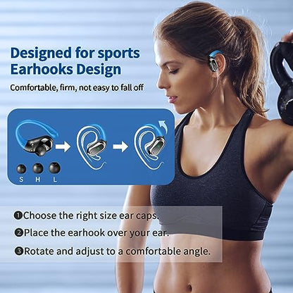 Wireless Earbuds, 2026 Bluetooth 5.4 Headphones, ENC Noise Canceling Mic - color: comb blue