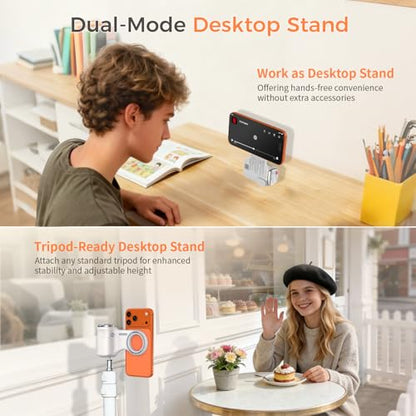 COMITOK Phone Camera Grip MOCA ARCO for Video Recording with Thumb Rest Area Design for iPhone Pro Max, with Enhanced Phone Mount & Detachable Remote for Easy Shooting, Video Call, Support iOS17/18/26 - style: MOCA ARCO