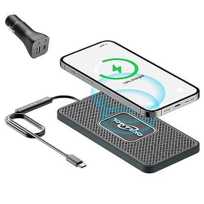 Wireless Charger for Car, Wireless Fast Charging Pad, Charging Station for Multiple Devices, Adapter for AirPods iPhone16/15/14/13/12 Pro/Android Samsung S20 S21 S22 S23 (1 Meter Cable)