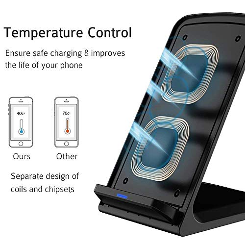 Fast Wireless Charger Stand for Samsung Galaxy S25 S24 S23 S22 Ultra/S21/Note 20/S20/S10+/S10e/S9/ S8+/S7 Edge Note 9/8 Qi Charging Dock for iPhone 17 16 15 14 13 12 11 Pro Max Mini Xs Xr 8 Plus SE