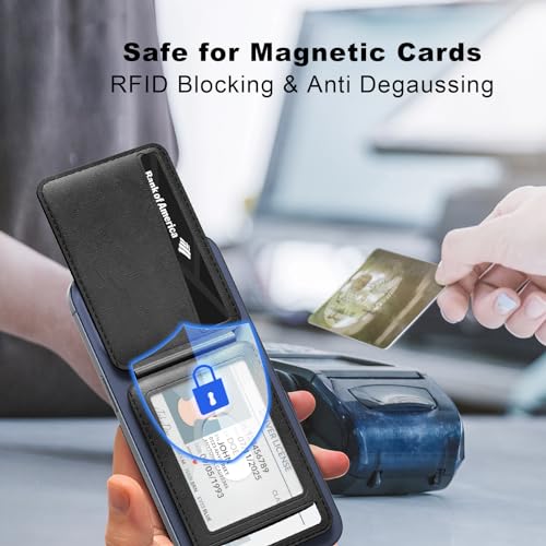 typecase Magnetic Wallet Compatible with Magsafe: Magnetic Phone Wallet & Card Holder for Apple iPhone 16 15 14 13 12 Pro Max - Adjustable Mag Safe Wallet Stand with 4 Card Slots - Black