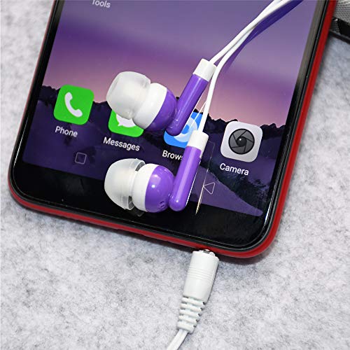 CN-Outlet Wholesale Bulk Earbuds Headphones 50 Pack for Kids,Classroom,Labs,Students and Adults (Purple) - color: Purple