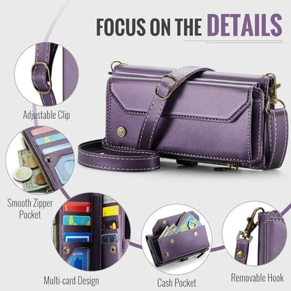 for Google Pixel 10a 6.3" Case, Women Men Multi-Function Wallet Case with Stand RFID Blocking Includes Shoulder Strap Wrist Strap Google Pixel 10a (Purple) - color: Purple