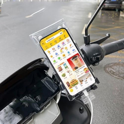 10PCS Motorcycle Phone Waterproof Bag - Clear Handlebar Cell Phone Case | Waterproof Phone Holder for Bikes | Touchscreen Phone Pouch