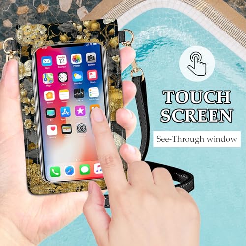 Small Crossbody Bags for Women Touchscreen Cell Phone Bag Cross Body Purses with adjustable Strap,Gifts For Teenage Girls - color: Skeleton In Sunflower Field