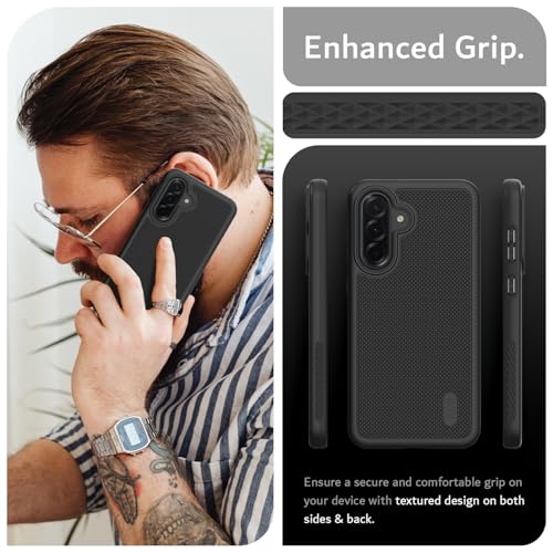 TUDIA DualShield Grip Designed for Samsung Galaxy A36 5G Case (2025), [MergeGrip] Military Grade Dual Layer Shockproof Slim Tough Heavy Duty Protective Phone Case for Galaxy A36 (Black) - color: Black