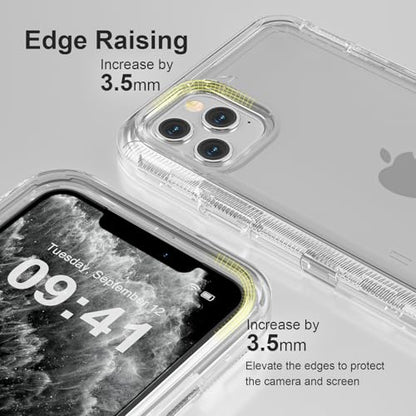 Follaroma for iPhone 11 Pro Max Case, Shockproof, Crystal Clear | Heavy Duty Shockproof Protection Phone Cases, Anti-Drop, Military Grade Dual Layer Transparent Rugged Protective Cover, 6.5" - color: Clear, size: iPhone 11 Pro Max 6.5‘’