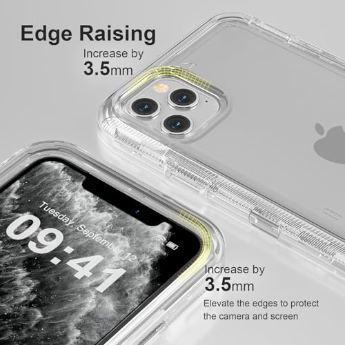 Follaroma for iPhone 11 Pro Max Case, 6.5 inch, Crystal Clear | Heavy Duty Shockproof Protection Phone Cases, Anti-Drop, Military Grade Dual Layer Transparent Rugged Protective Cover - color: Clear, size: iPhone 11 Pro Max 6.5‘’