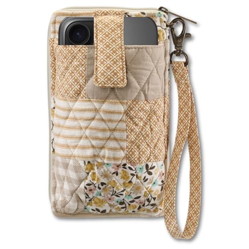 Bella Taylor Cell Phone Wristlet, Quilted Phone Wallet for Women | Lightweight, RFID blocking, phone pocket, built-in wallet, card organizer, coin pocket, secure zipper, quality construction - color: Prairie Meadow Patch