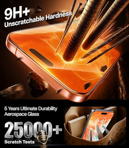 TORRAS for iPhone 17 Pro Privacy Screen Protector [25° Anti Spy] [Military-Grade 9H+ Aerospace Tempered Glass] Anti-Scratch Full Coverage Fit Privacy Screen Protector 17 Pro 6.3" 2-Pack - size: 17 Pro(6.3 inch)