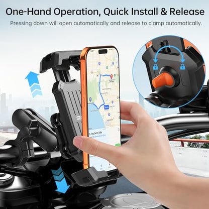 Motorcycle Phone Mount with Vibration Dampener & Security Lock