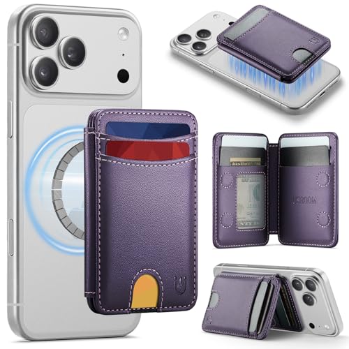 for Magsafe Wallet Magnetic RFID Blocking Card Holders, Purple - color: Purple
